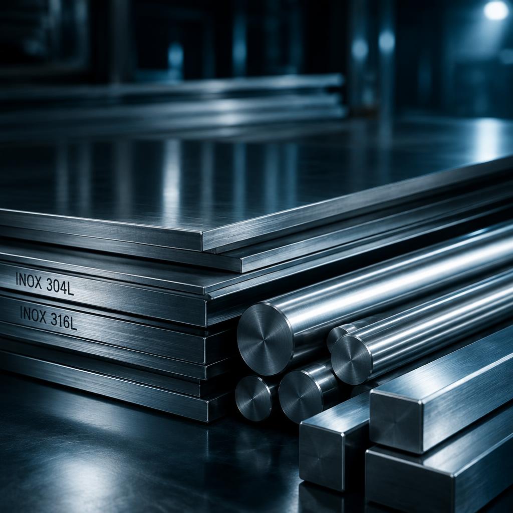 Tubes, tôles et barres en inox