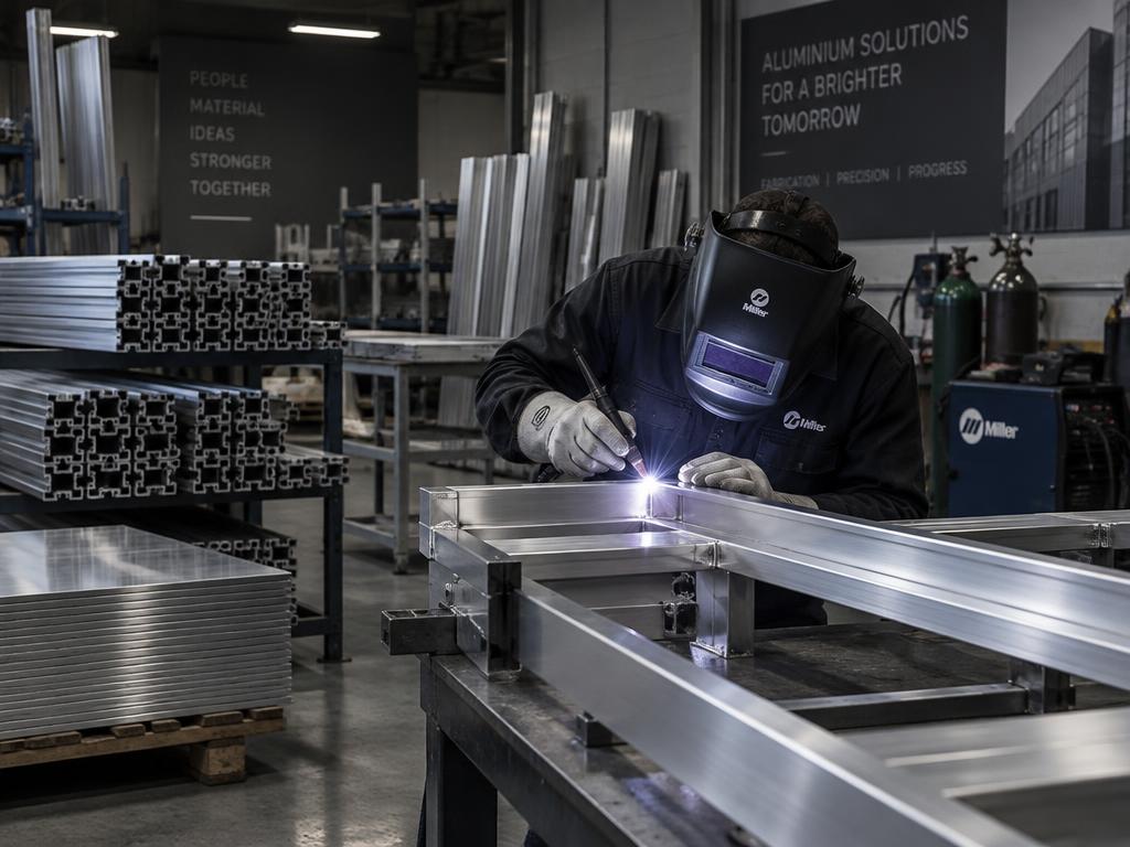 Soudure de profilés aluminium en atelier
