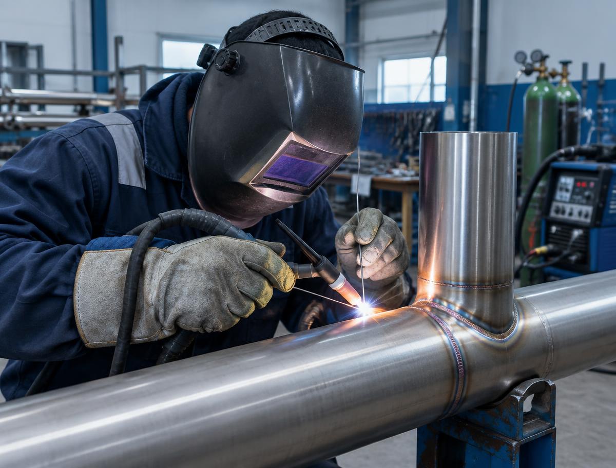 Soudure industrielle sur tuyauterie métallique
